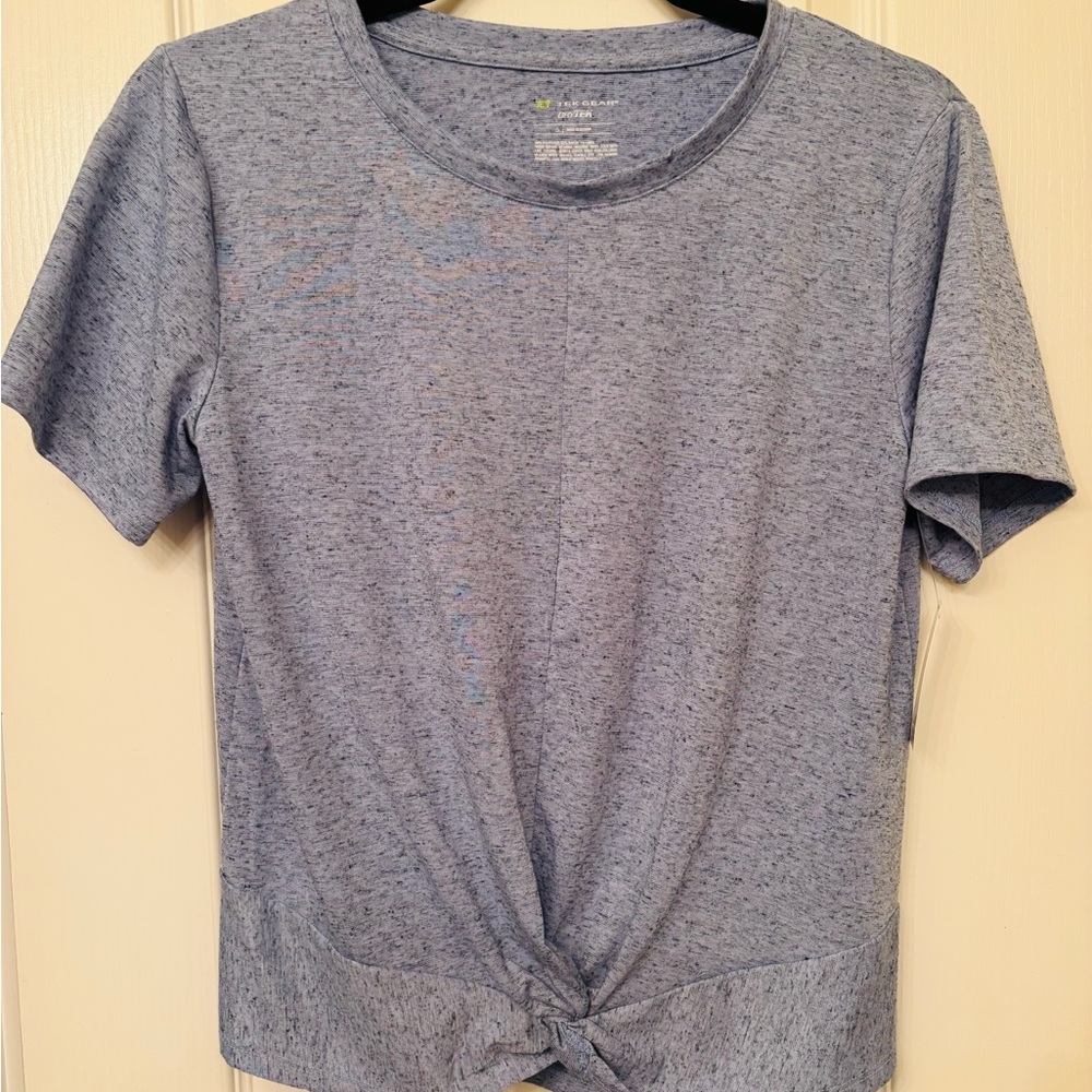 Tek Gear Gray Tie Front Short Sleeve T-Shirt